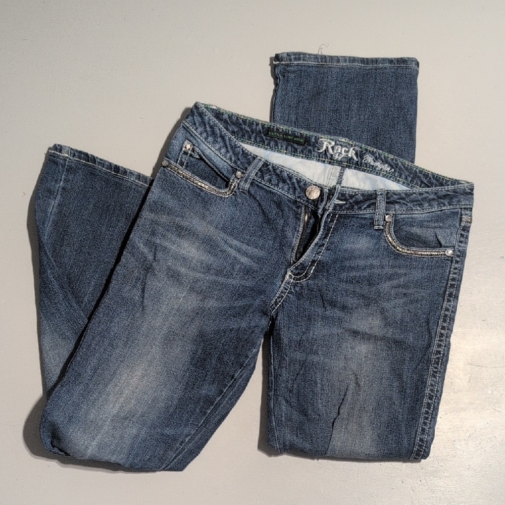Rock Women's Classic Straight Leg Jeans - Dark Blue